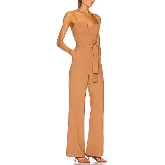 A.L.C. Mila Tan Jumpsuit, Noisette - Picture 4 of 11